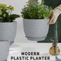 YNNICO Plant Pots 10/9/8/7.5/7 inch with Multi Mesh Drainage Holes - color: Gray, size: 10/9/8/7.5/7 inch