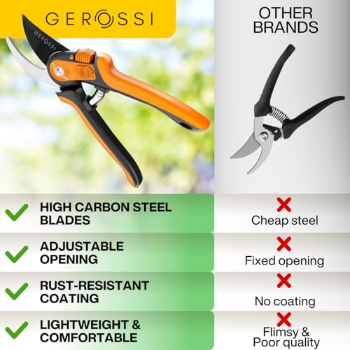 Bypass Pruning Shears and Hand Pruners for Gardening, Garden Clippers