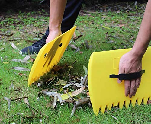 G-BAR Leaf Grabber Set Paw Handheld Hazelnut Leaf Scoop Fast Lawn Remove Fallen Collection Great Tool Lawn Claw Leaf Blade Used to Pick Up Leaves, Grass Clippings, Trash (Yellow)