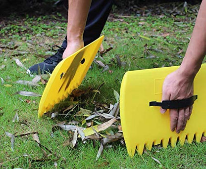 G-BAR Leaf Grabber Set Paw Handheld Hazelnut Leaf Scoop Fast Lawn Remove Fallen Collection Great Tool Lawn Claw Leaf Blade Used to Pick Up Leaves, Grass Clippings, Trash (Yellow)