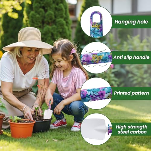 FamilyKit Gardening Tools Set,10 PC Purple Floral Garden Tool Set