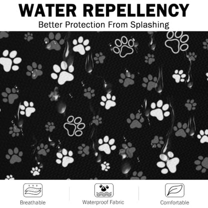 Art Apron with Pocket for Women Men - color: Black Paw Print