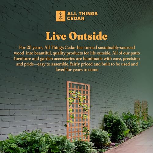 All Things Cedar Garden Trellis Panel for Climbing Plants, 33 x 84 Inch - size: Single Panel