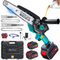 Mini Chainsaw with 1500W Brushless Motor, Electric Saw for Wood Cutting - color: Deep Blue