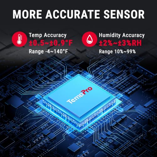 TempPro TempAir Bluetooth Thermometer Hygrometer, 260 ft Temperature Sensor