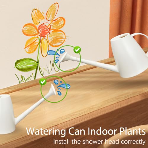 60 oz Watering Can, Watering Can Indoor Plants, Long Spout Small Water can - color: White