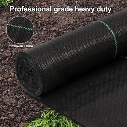 Jevrench 3.2 oz Heavy Duty Weed Barrier Landscape Fabric, 4 x 100 ft - size: 3.2oz - 4ft x 100ft