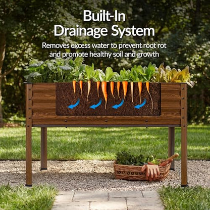 Best Choice Products 48x24x30in Galvanized Raised Garden Bed, Metal Elevated Planter Box, Vegetable Garden for Backyard, Patio, Balcony, 100% Non Toxic Materials - Wood Grain - color: Wood Grain, size: 48x24x30in
