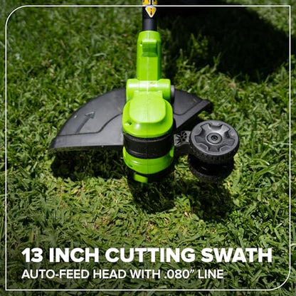 Greenworks 24V 13 in String Trimmer, 10 Blades, 4.0 Ah Battery - size: New 13" (Battery Included)