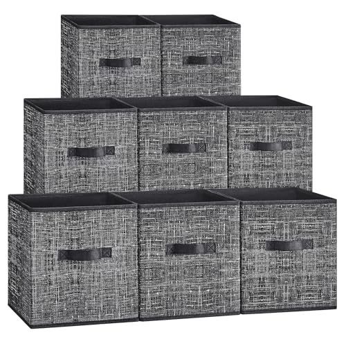 SONGMICS Storage Cubes, Set of 8, 11-Inch Foldable Closet Organizers - color: Ink Black, size: 11 Inch-8 Pack