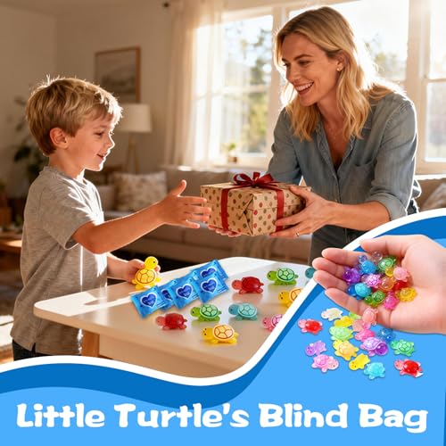 Mini Glow In The Dark Animal Resin Models, Resin Animals Mystery Bags, Individually Wrapped Blind Bags Tiny Animal Figurines, Collectible Mini Animals For Fairy Garden, DIY Crafts (50, Turtle) - color: Turtle