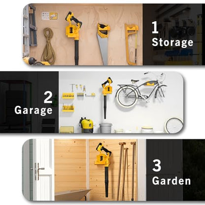 Leaf Blower Rack, Wall-Mounted Tool Hanger Compatible with DCE100B, Grass Trimmers, Hedge Trimmers & Garden Power Tools for Garage Organization,1 Pack - color: Yellow-1 Pack