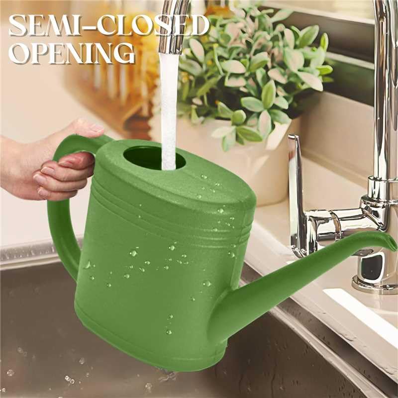 Plant Watering Can for Home Garden - with Long Spout - 1/4 Gallon - Green - color: Green