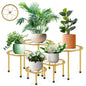 Amaoot 5 Pack Metal Plant Stand, Iron Plant Stands for Indoor and Outdoor - color: 5 Pack Gold