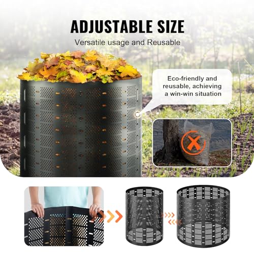 VEVOR Compost Bin 220 Gallon, Outdoor Expandable Composter, Easy to Setup & Large Capacity Composting Bin, Fast Creation of Fertile Soil - style: 220 Gallon