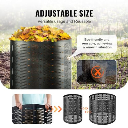 VEVOR Compost Bin 220 Gallon, Outdoor Expandable Composter, Easy to Setup & Large Capacity Composting Bin, Fast Creation of Fertile Soil - style: 220 Gallon