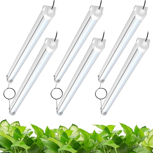 JESLED Waterproof T8 Grow Lights, 2FT 5000K Full Spectrum Daylight, 6Packs - size: 2FT-6P