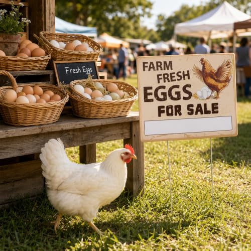 Eggs for Sale Sign Double Sided Farm Fresh Eggs Sign