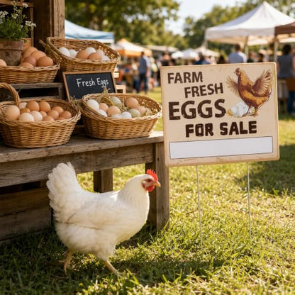 Eggs for Sale Sign Double Sided Farm Fresh Eggs Sign