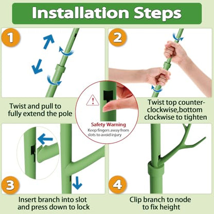 Telescoping Monstera Support Stakes, Detachable Plant Sticks 2 Pack - size: 2PACK-43.3in
