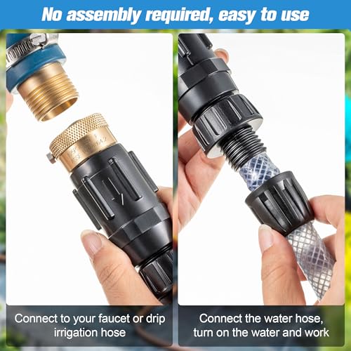 2 PC 15PSI Drip Irrigation Faucet Adapter Kit 1/2" Tubing to 3/4" Faucet