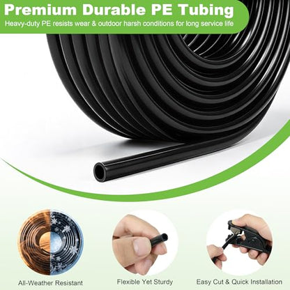 Thiswing 200FT 1/4 inch Drip Irrigation Tubing, 7mm OD x 4mm ID Drip Line