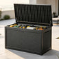 Waterproof Outdoor Storage Box, Resin Patio Organizer,320 Gal,Black - color: Striped Black, style: 320 Gallon