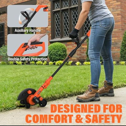 Maxlander 9'' Lawn Edger, 3-Position Blade Depth, 4.0Ah Battery & Charger