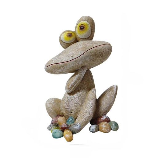 Large Outdoor Sitting Frog Statue - 9" Cute Garden Decor for Yard, Resin Animal Sculpture for Patio & Backyard, Whimsical Fall Frog Garden Decor Gift (Pink) (Pick) - color: Pick