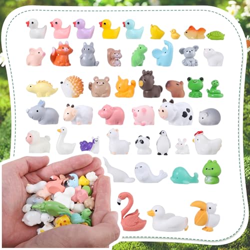 Fairy Garden Accessories, 50 Pcs Mini Resin Animals Miniature Figurines