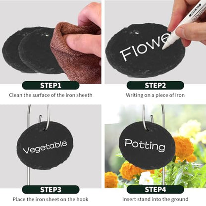 10-Pack Marble Oval Garden Markers,Weatherproof Metal Plant Labels Large Planting Seedling Stake Signs, for Seedlings Herbs Vegetable Greenhouse Gifts with White Marker Pen Labels - color: Marble Oval