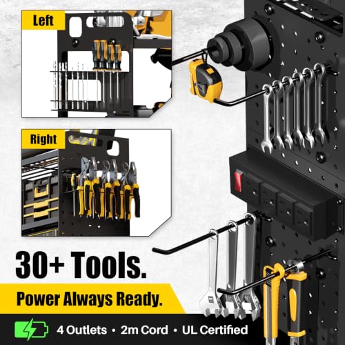 Large 5-Tier Power Tool Organizer Wall Mount, Charging Station, 34'' Wide - size: 34''Width (POWER STATION)