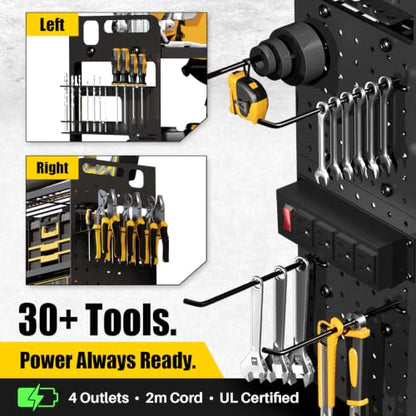 Large 5-Tier Power Tool Organizer Wall Mount, Charging Station, 34'' Wide - size: 34''Width (POWER STATION)