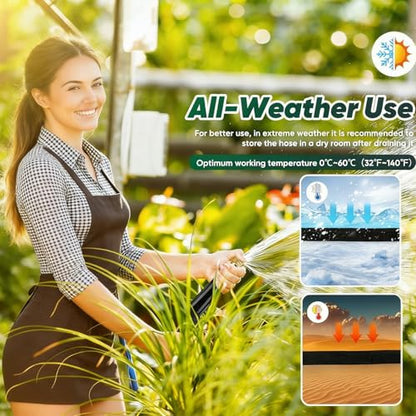 Garden Hose 50ft, Ultra-Light Flexible Water Hose, Burst-Resistant, Kink-Free, High-Pressure Waterhose, All-Weather Use for Lawns, Gardens, and Outdoor Cleaning Garden Hoses (50ft) - size: 50ft
