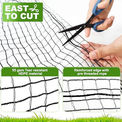 4x50FT Deer Fence Netting for Garden, 55GSM Plastic Mesh Temporary Fence - size: 4x50FT