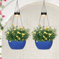 SUNNYPARK 2 Pack Solar Hanging Planters for Plants Outdoor - color: Dark Blue