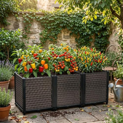 Large Planters for Outdoor Plants 20" Tall Planter Box, 47.2"L x 15.7"W - size: 47.2"(l) X 15.7"(w) X 19.7"(h)