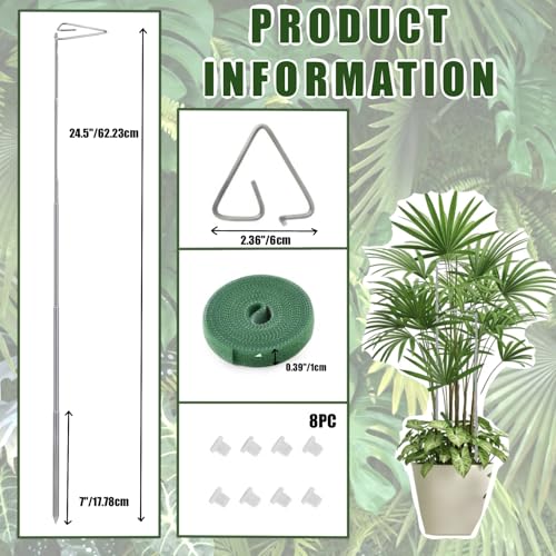 6 Pack Extendable Metal Plant Stakes for Indoor Plants Flowers, Tomatoes