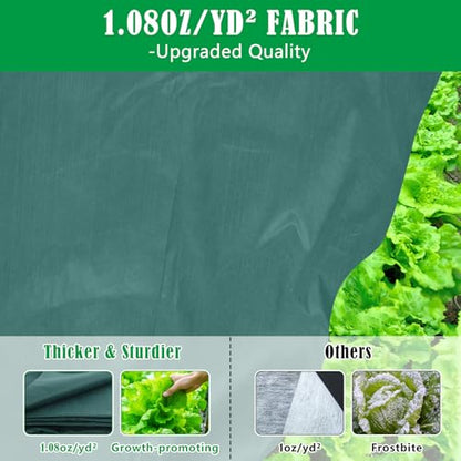 10X33 Ft Plant Covers Freeze Protection, 1.08oz/Yd² Frost Cloths Blanket - size: 1.08oz-10x33FT