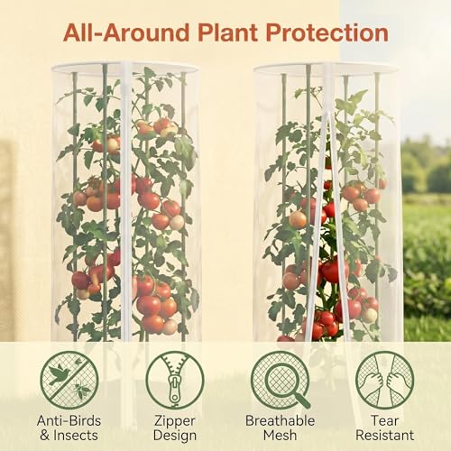 2PCS Round Strawberry and Tomato Trellis Garden Bird Netting