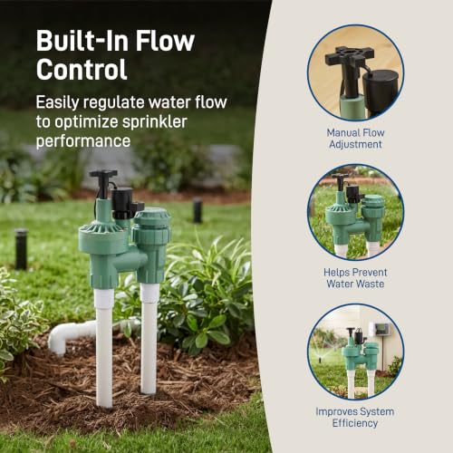 1-Pack Orbit 57623 3/4" FPT 100 Series Anti-Siphon Automatic Sprinkler Valve with Flow Control - size: 1 Pack 3/4 Inch FPT 100 Series, style: 100-series