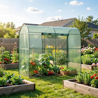 Crop Cages for Garden Plant, Plant Protection Tent with Zippered Door, Raised Bed Cover, Garden Bed Cover with Frame, Wind-Resistant Plant Cages for Outdoor Plants Vegetable Flower 87''*43''*71'' - size: 87''*43''*71''