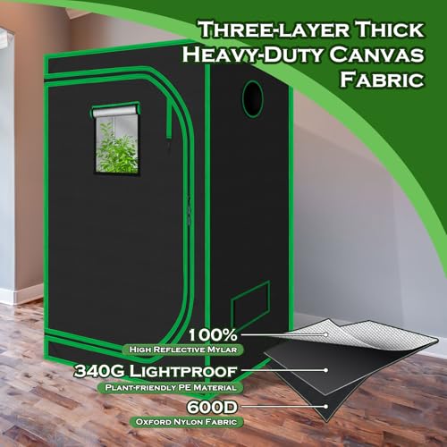 Grow Tent for Plants 48"x48"x78" Mylar Hydroponic Growing Tents - size: 48"x48"x78"