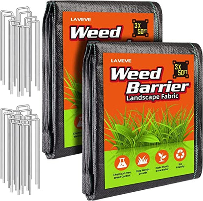 LAVEVE 3FT x 100FT Weed Barrier Landscape Fabric Heavy Duty - size: 3×100FT