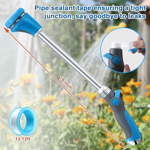 18 Inch Watering Wand for Garden Hose with 8 Spray Patterns
