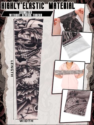 Boao 12 Pcs Tattoo Arm Sleeves for Men UV Cover - size: One Size, style: Realism Style