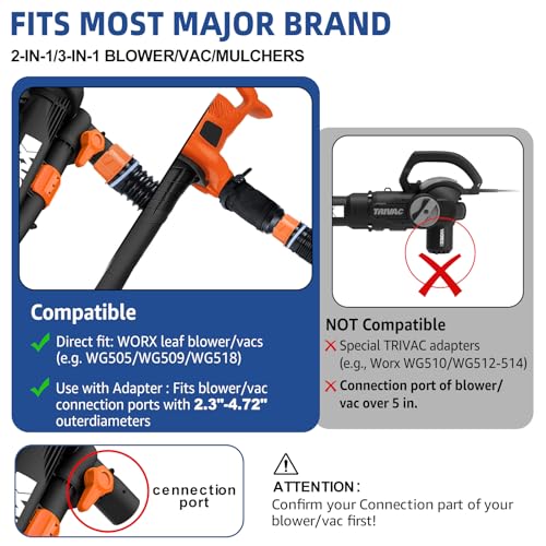 8 FT Leaf Collection System Compatible with WORX Leaf Blower Vac