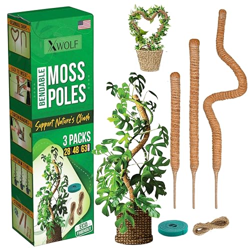 Moss Pole for Plants, 3 Pack of 28,48,63 inches