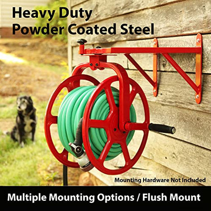 Liberty GARDEN 713 Revolution Multi-Directional Garden Hose Reel, Red - style: Industrial
