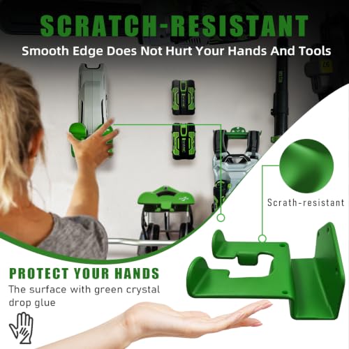 Weed Eater Hanger, 1 Pack Trimmer & Battery Wall Mount,Trimmer Storage Rack - color: green 1 Pack